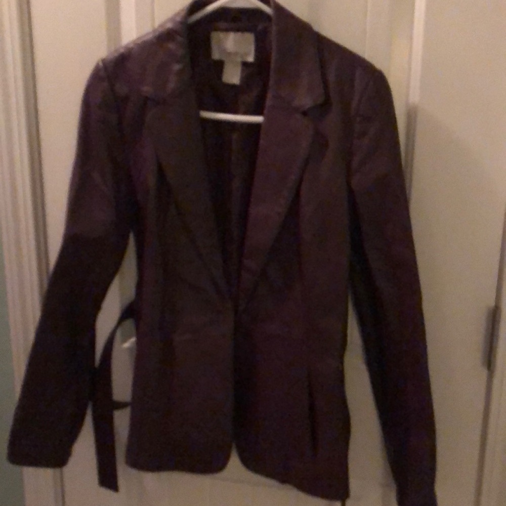 Leather jacket in eggplant by Spiegel
